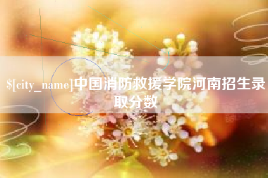 郓城中国消防救援学院河南招生录取分数