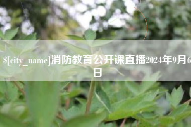郓城消防教育公开课直播2024年9月6日