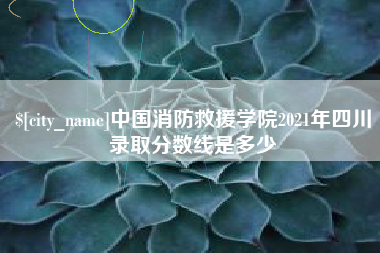 郓城中国消防救援学院2021年四川录取分数线是多少