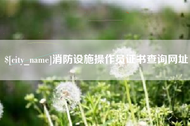 郓城消防设施操作员证书查询网址