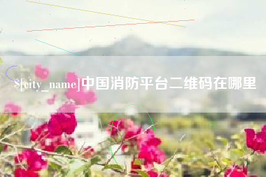 郓城中国消防平台二维码在哪里
