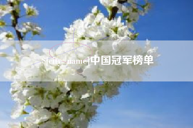 郓城中国冠军榜单