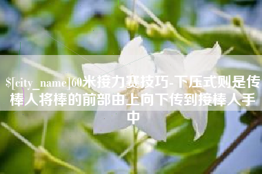 郓城60米接力赛技巧-下压式则是传棒人将棒的前部由上向下传到接棒人手中