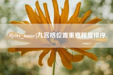 郓城九宫格位置重要程度排序
